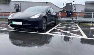 Tesla charging at Zest Frenchgate shopping centre