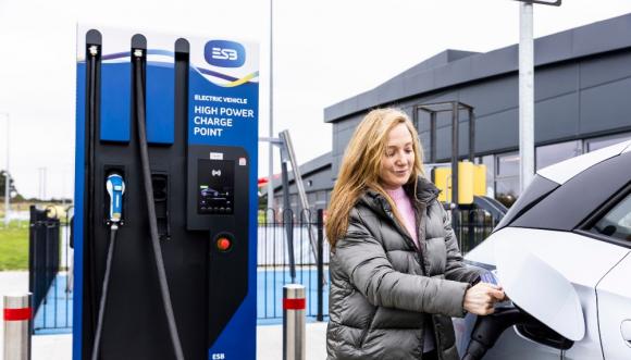 ESB Energy charge point in use