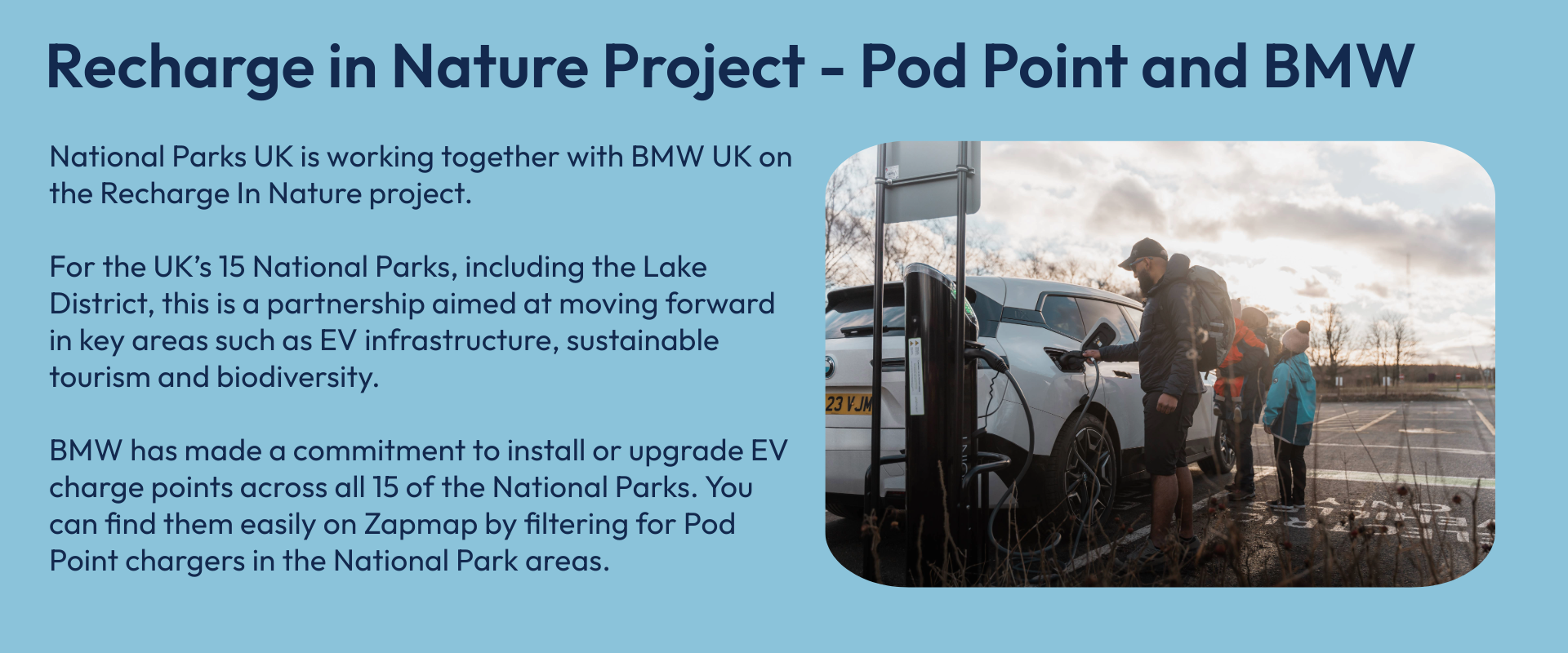 Recharge in Nature - Pod Point and BMW info box