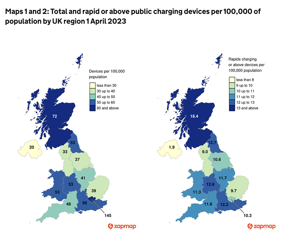 Department for Transport infographic - map of UK