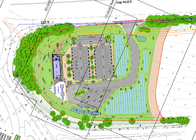 InstaVolts Three Maids Hill Superhub design, submitted during planning