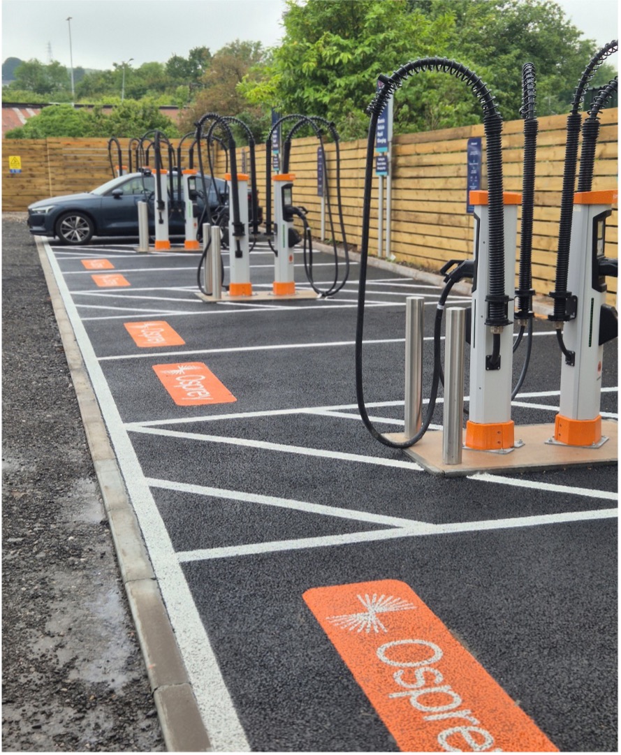 Osprey charging 100th charge point Wales