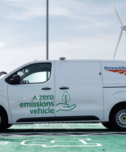 National Rail fleet van charges at a FOR EV charge point