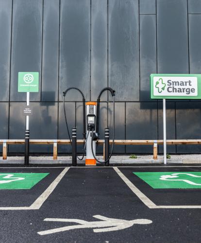 Smart Charge charge point and 2 EV parking bays
