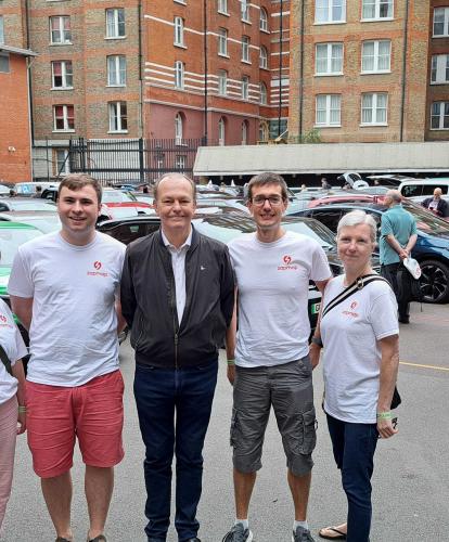 Zapmappers an Quentin Willson - London to Geneva EV Rally 2024