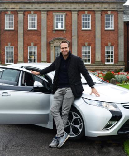 Michael Vaughan takes delivery of Vauxhall Ampera