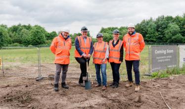(Left to right)  Michael Hand, Managing Director of Parco civil engineering and groundworks limited    Delvin Lane, CEO of InstaVolt  Cllr Kelsie Learney, Cabinet Member for Climate Emergency, Winchester City Council  Lily Coles, Hub Development Director